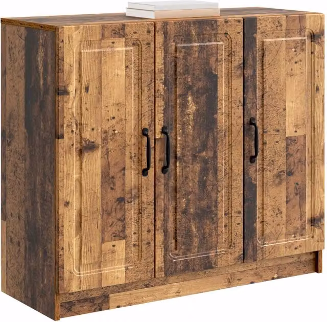 Credenza moderna in legno marrone DESIGN IN per soggiorno e sala da pranzo L/P/H: 89 x 34,5 x 77 cm
