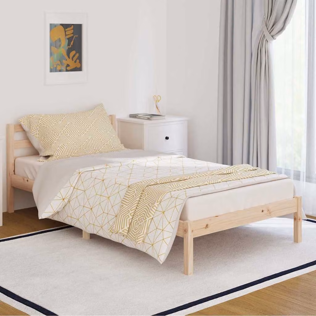 vidaXL Giroletto in Legno Massello di Pino Rustico Non Trattato L/P: 100 x 200 cm