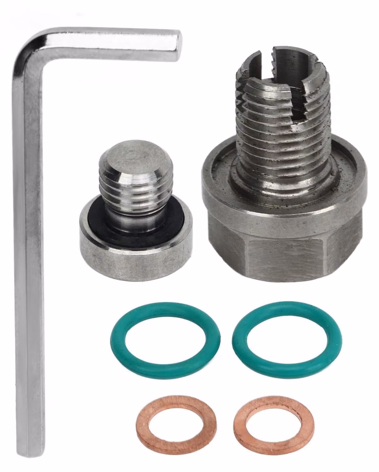 Tappo di scarico dell'olio di dimensioni maggiori - Facile da installare - Acciaio inossidabile - Design professionale - Adatto per filettature di carter motore - Chiave a Esagono e guarnizione O-ring - Tappo di scarico