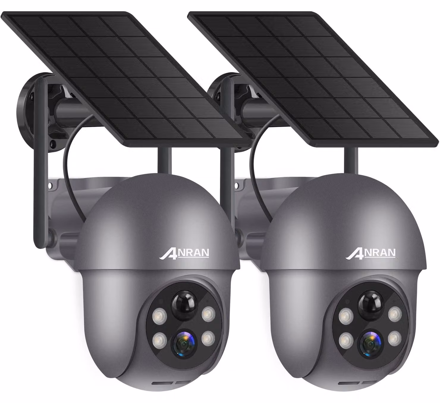 Telecamera di sicurezza esterna 2K con pannello solare, rotazione a 360 gradi