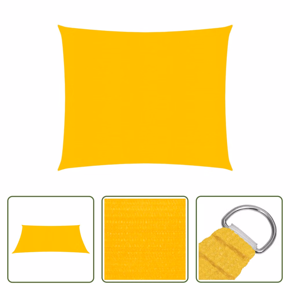 Telo ombreggiante "Living Store", 160 g/m², colore giallo, dimensioni 2x2 metri, realizzato in HDPE