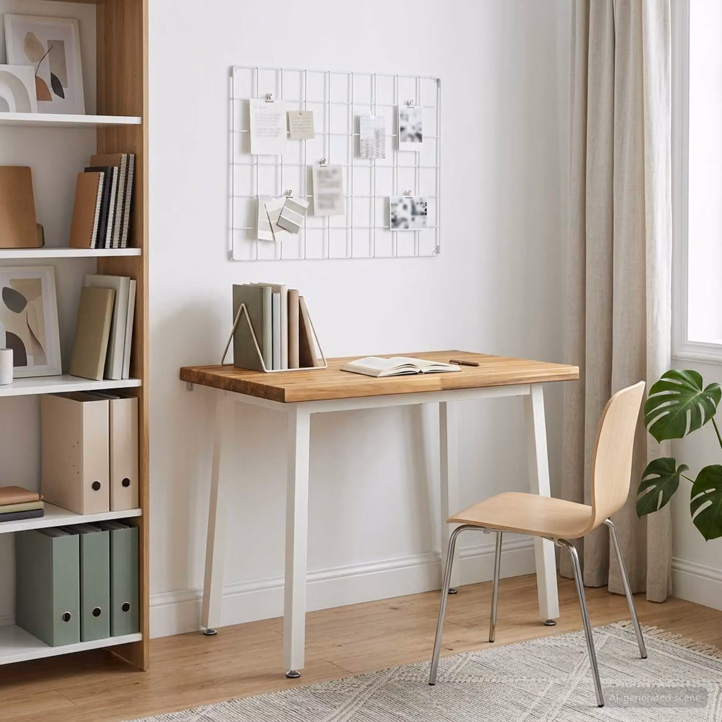 Tavolo rettangolare moderno vidaXL in legno di acacia bianco L/P/H: 90 x 55 x 75 cm