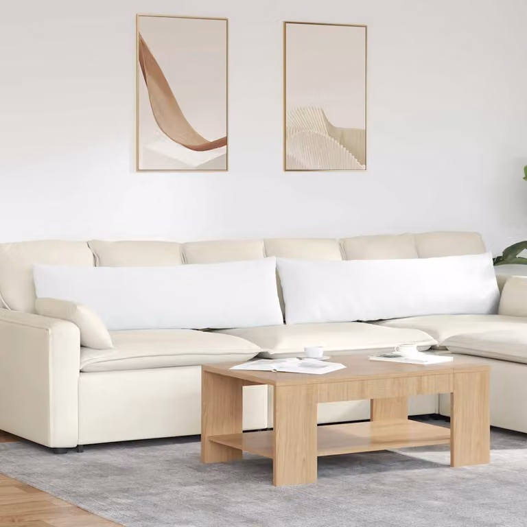 Set di 2 cuscini da divano vidaXL in tessuto bianco con fodera rimovibile L 145 cm x P 40 cm x H 40 cm