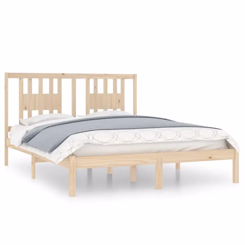 Giroletto in legno massello di pino vidaXL stile rustico bianco L/P: 160 x 200 cm – 2