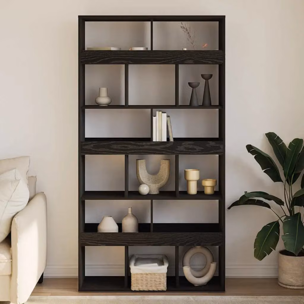 vidaXL Armadio per Libri Moderno in MDF Nero L: 100 cm, P: 33 cm, H: 187,5 cm