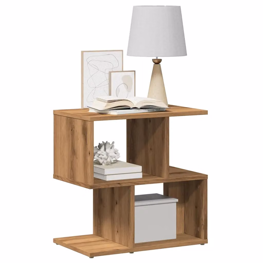 Comodino da parete vidaXL in legno Rovere marrone stile classico L: 50 cm, P: 30 cm, H: 51,5 cm