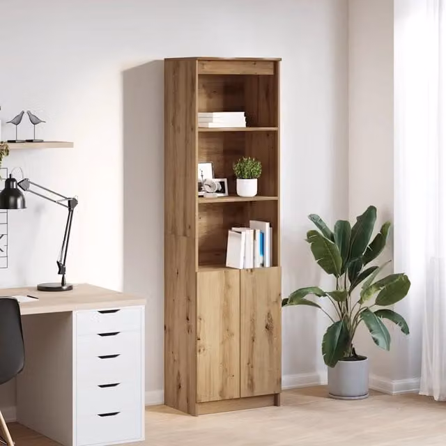 Credenza-Buffet-Armadio da cucina Rovere Artigianale 50x35x180 cm in Legno Multistrato