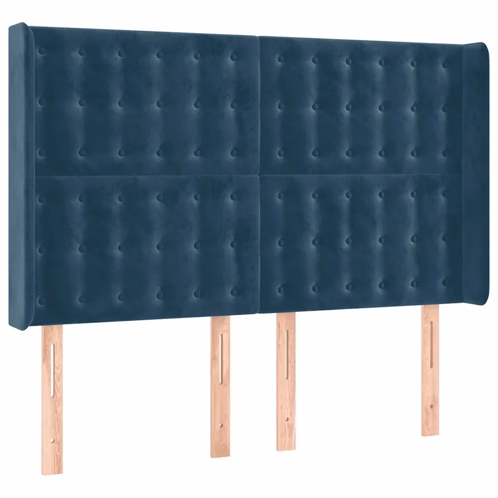 Testiera ad Orecchio vidaXL in Velluto Blu, L: 147 cm, P: 16 cm, H: 118-128 cm – 2
