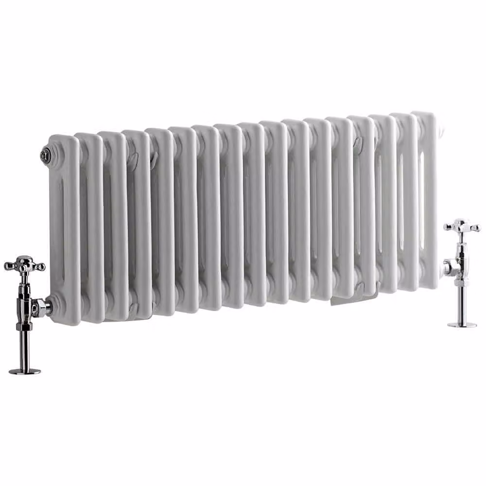 Radiatore Orizzontale Bianco in Stile Ghisa - 300 x 785 x 68mm - 430W - Regent