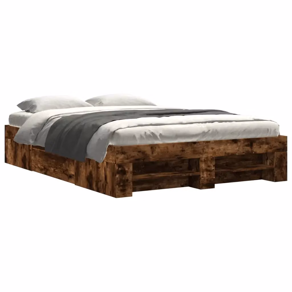Giroletto senza materasso vidaXL in legno color rovere fumo L: 140 cm, P: 190 cm – 2