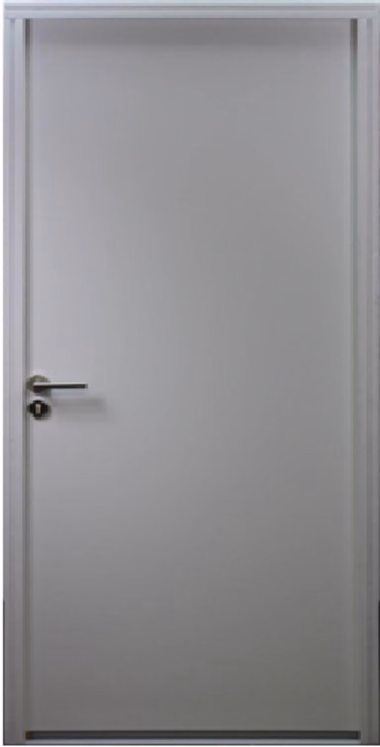Porta d'ingresso in acciaio pieno Sto bianco, H.215xL.90 cm P, destra lato pannello GD MENUISERIES