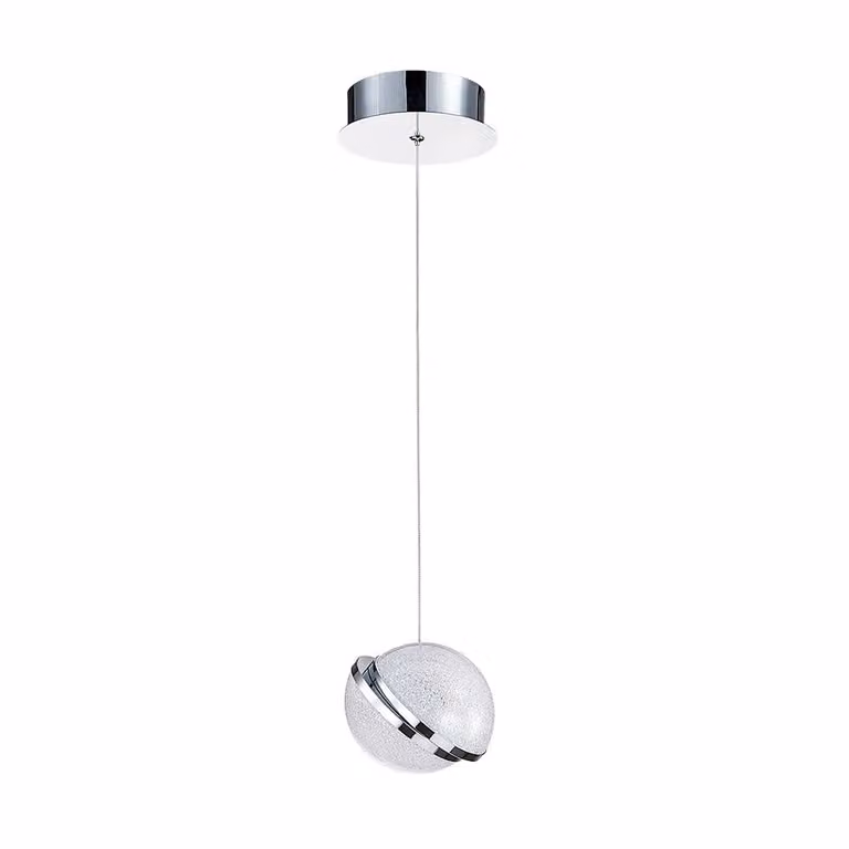 Lampada a sospensione LED MALCOLM 8W, 4000K, colore argento/cristallo, Ø: 14 H: 110 cm