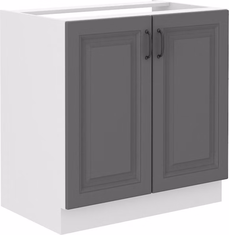 Armadietto per lavello SOPHIA - larghezza 80 cm, grigio / bianco