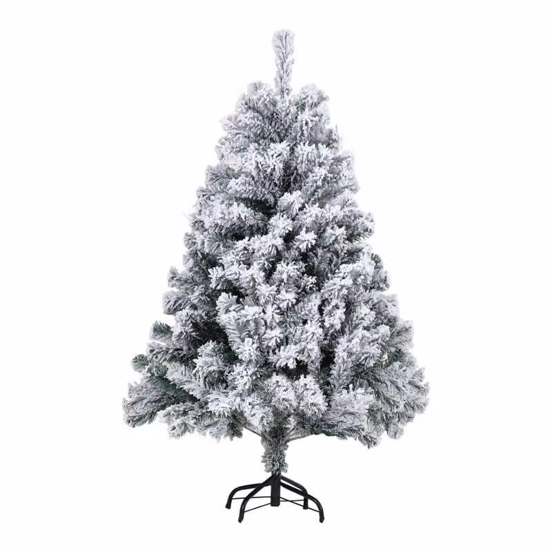 Jopassy 120cm albero di Natale artificiale con fiocchi di neve bianchi abete per decorazioni natalizie, (Ø circa 80 cm) con 340 punte e sistema di piegatura a montaggio rapido