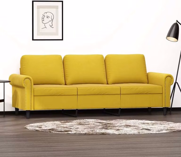 Maison Exclusive - Divano a tre posti giallo 180 cm in velluto