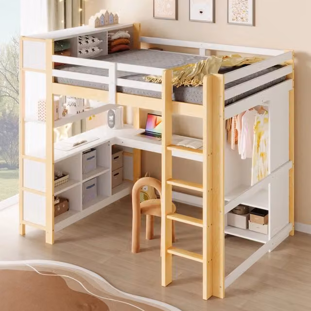 letto a castello pino naturale 140x200 cm 150.5x232.5 cm