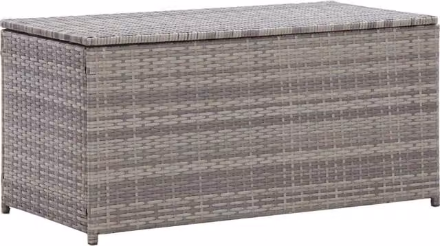 Contenitore da giardino/contenitore in resina intrecciata 100 x 50 x 50 cm grigio 02_0013116