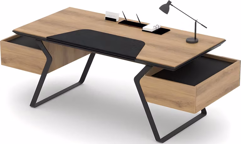 Schreibtisch Bürotisch Computertisch Arbeitszimmer Tisch 2 Schubladen