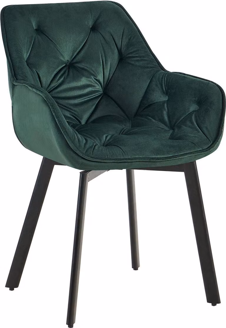 Poltrona da pranzo - poltrona in velluto, design girevole a 180°, comfort lussuoso | colore: verde