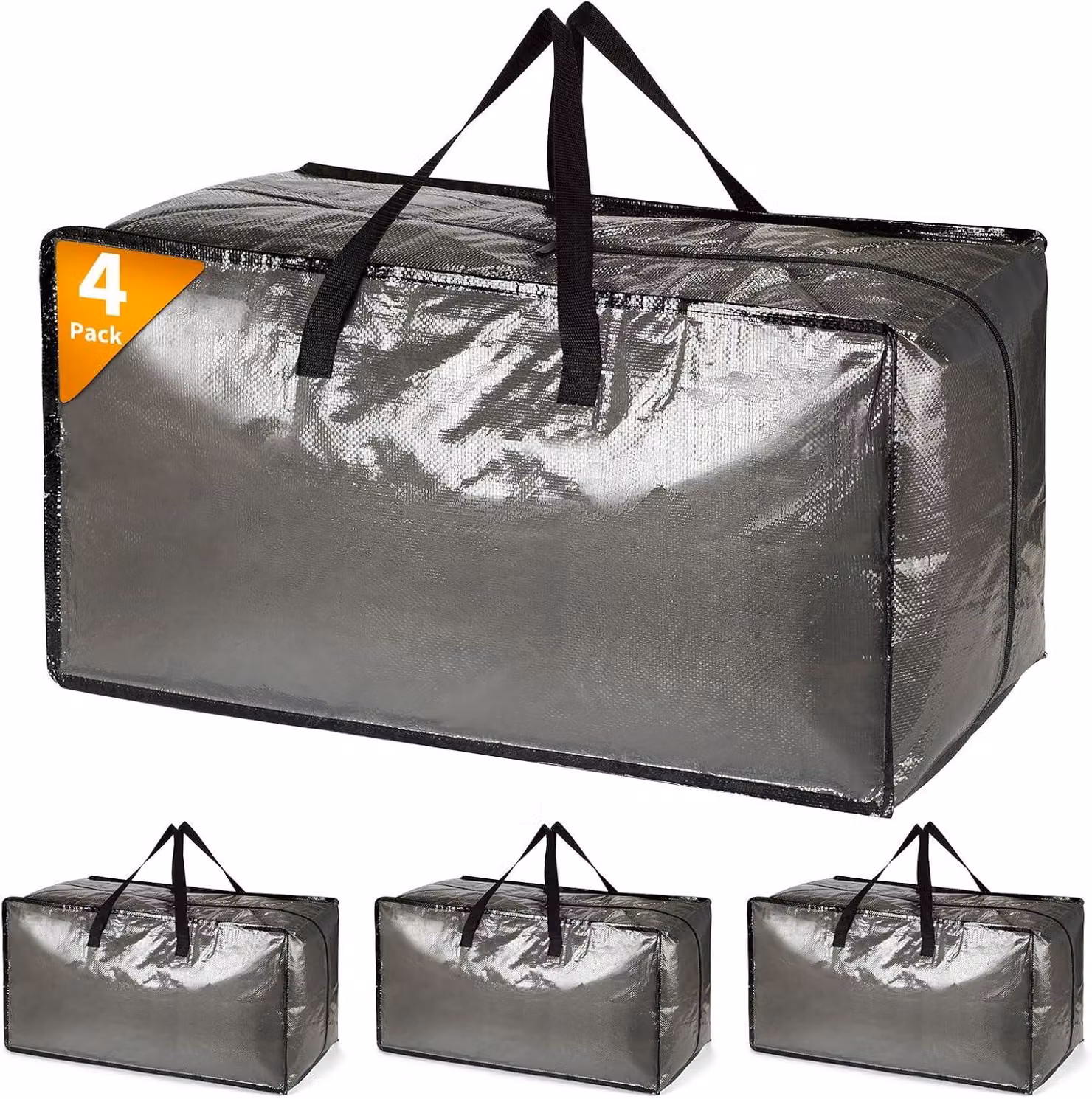 Scatole di stoccaggio, 4 pezzi, extra grandi, con coperchio, pieghevoli, per abbigliamento
