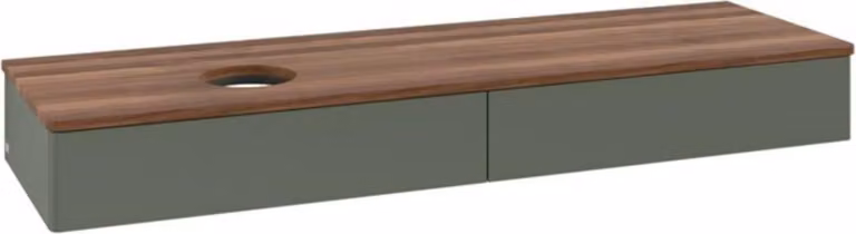 V&B Mobiletto senza struttura frontale - illuminazione Antao 160x50cm, WBP w. wal, lea gre. m Lac