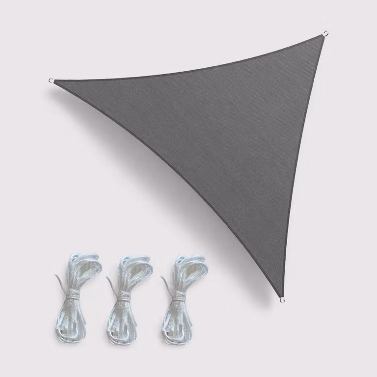 Susam - Tenda da sole a vela triangolare 3,6x3,6x3,6 mt grigia
