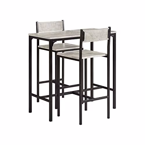 SoBuy Tavolo con sedie Cucina Tavolo Bar Sgabello Bar Tavoli Ristorante Stile Vintage Altezza 87 cm OGT03-HG