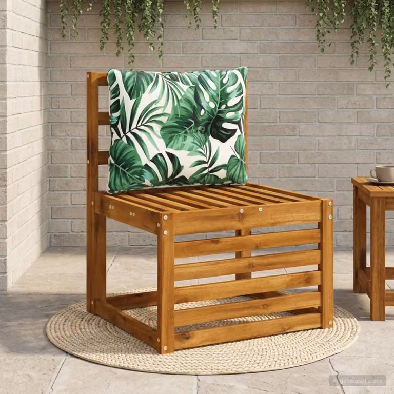 Cuscino per schienale vidaXL PUTTEN verde con motivo a foglie in 100% poliestere