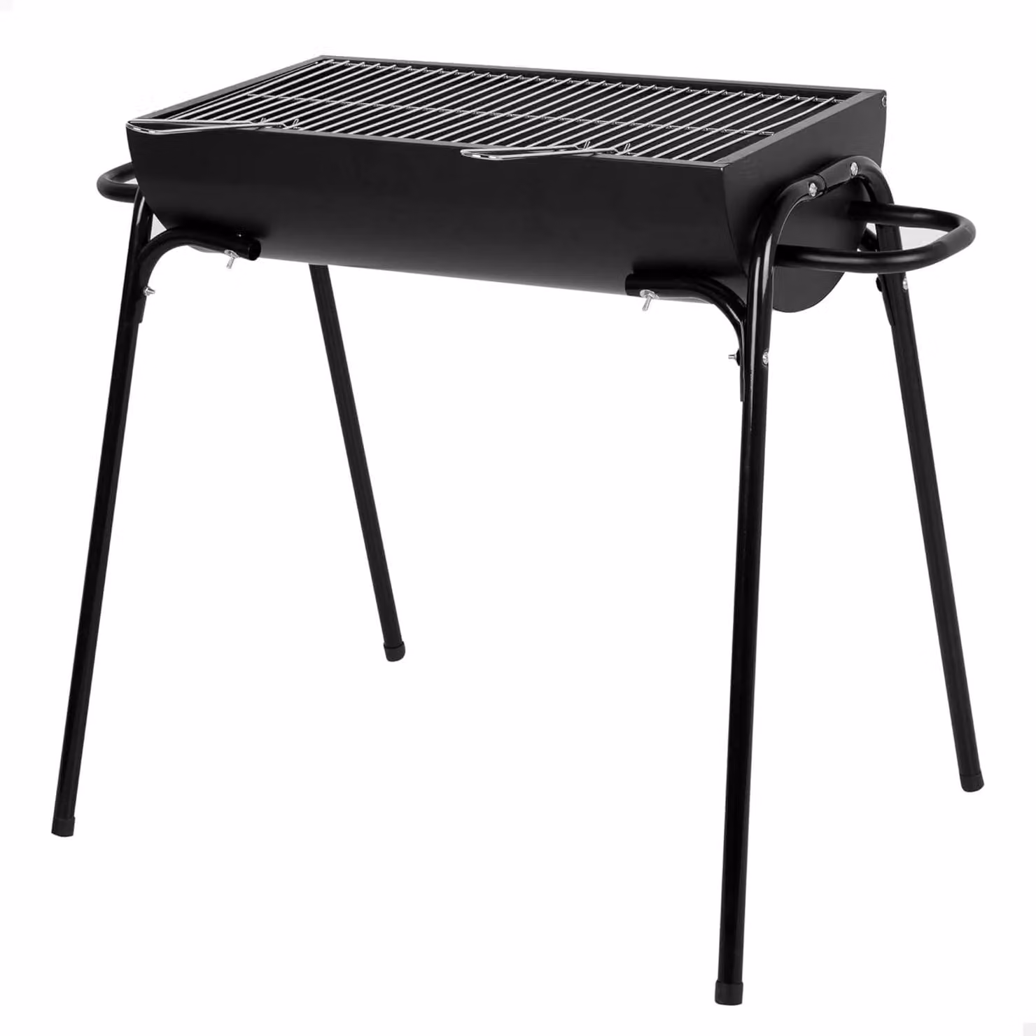 Barbecue a carbone portatile - Ampia superficie di cottura - Colore nero opaco - Ideale per l'uso esterno