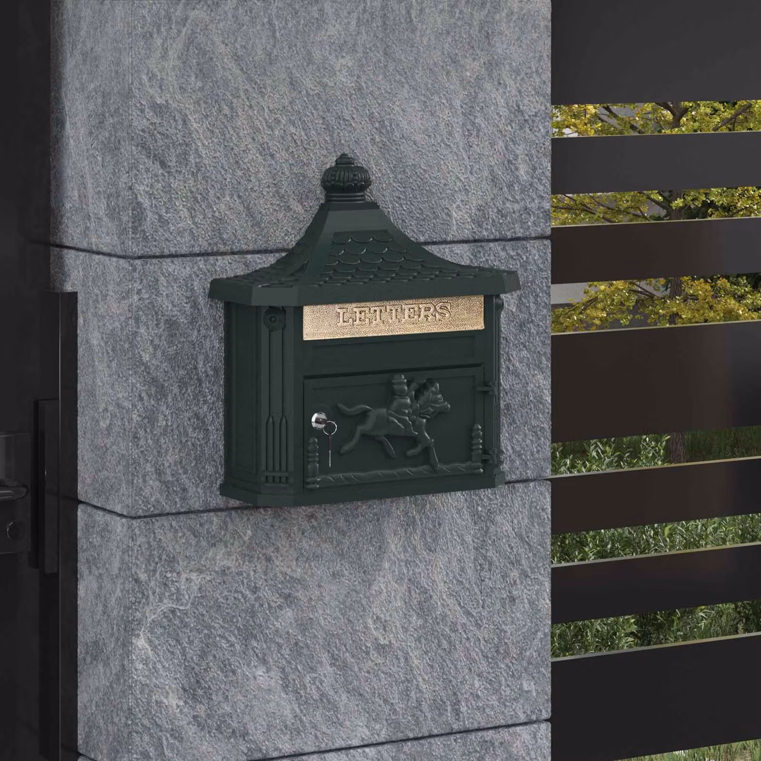 Cassetta Postale da Muro con Porta vidaXL Verde L 40,5 cm x P 16 cm x H 45 cm