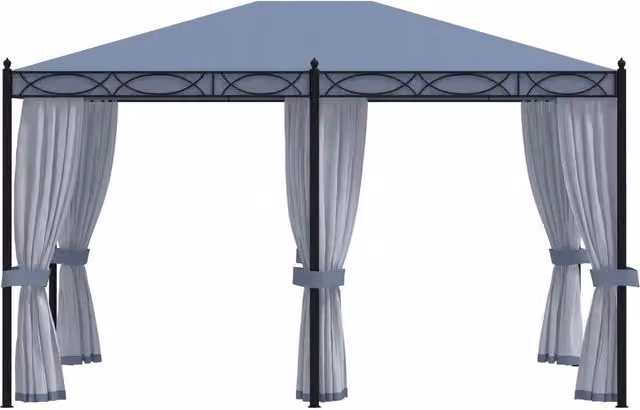 Gazebo con Schermi a Rete 3x4 cm Antracite in Acciaio 48057