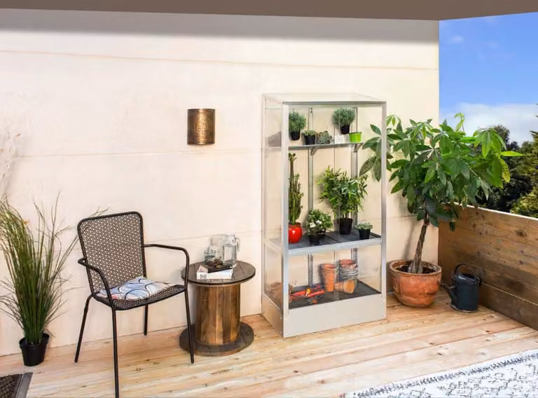 Serra per balcone Vitavia Polis 350 vetro 81 x 43 cm alluminio incl. telaio di base