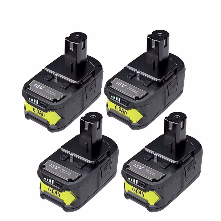 Batteria agli ioni di litio Ryobi 18V, opzioni 9,0Ah e 6,0Ah, e RoHS, 4 pezzi 6,0 Ah