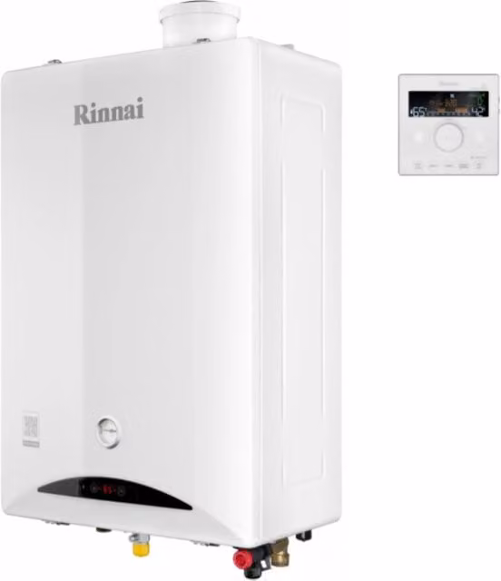 Caldaia a Condensazione Rinnai Zen 28.5 kW WiFi con Controllo via App e Kit Scarico Fumi, Colore Bianco e Acciaio Inox