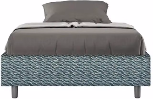 Letto una piazza e mezza contenitore imbottito 120x200 tessuto Aragona 8 blu Azelia