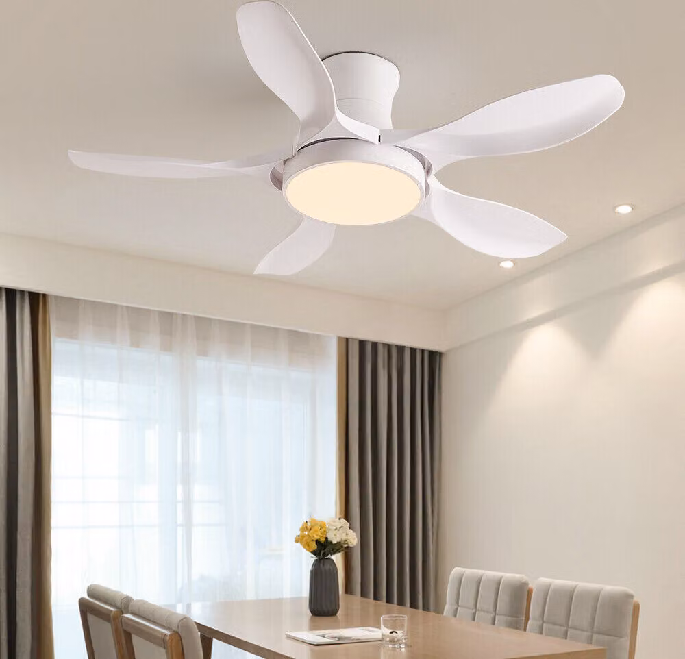 SX020-122 Ventilatore da soffitto con illuminazione a LED con telecomando Colore della luce/luminosità regolabile 6 velocità, timer 2 ore Modalità estiva e invernale 54 W