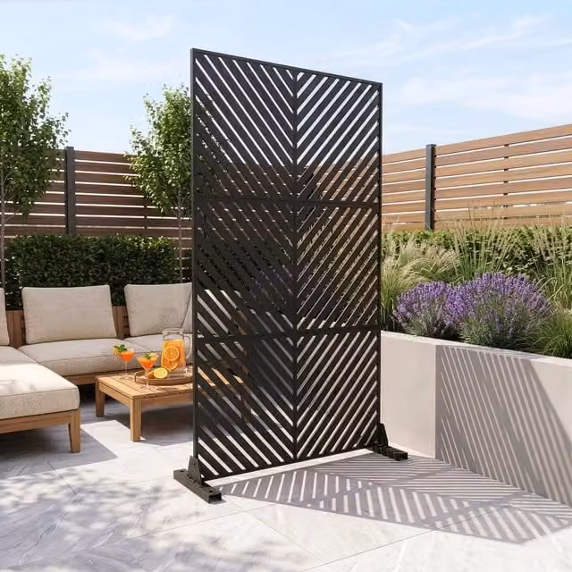 Pannello Divisorio Kekan casa.pro con Struttura Decorativa in Acciaio Nero, L 90 cm x H 180 cm – 1