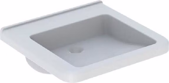 Geberit Selnova Comfort - Lavabo quadrato, 550x525 mm, senza barriere, senza sfioratore, senza foro per rubinetto, bianco 500.787.01.7