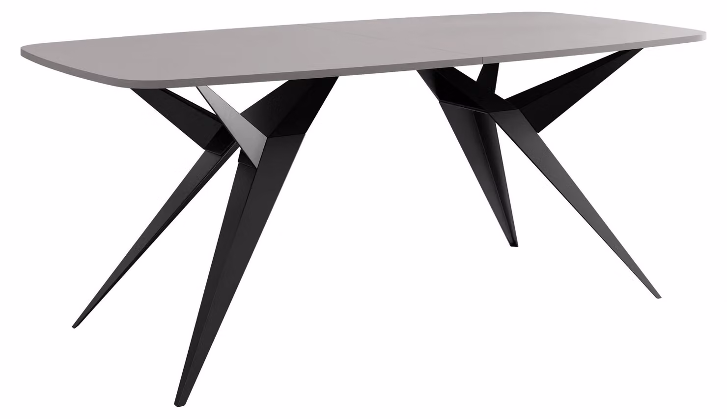 MIRJAN24 Tavolo Axis 160, tavolo da pranzo, gambe in acciaio (colore: nero / grigio chiaro)