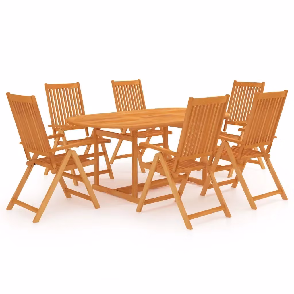 Set da Pranzo da Giardino vidaXL in Legno di Teak Marrone 5 Pezzi – 2