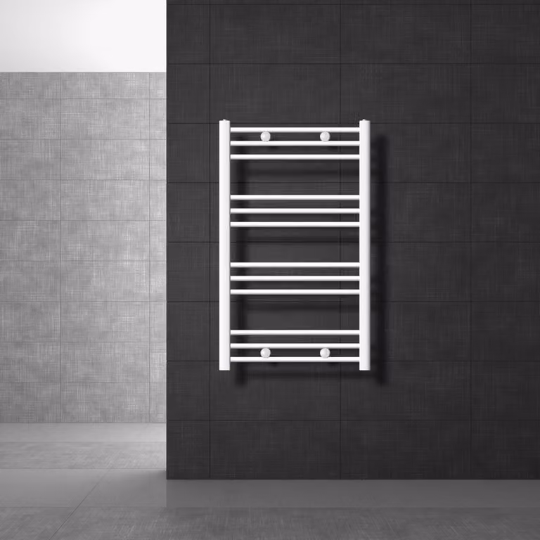 LuxeBath radiatore bagno 600 x 800 mm - bianco - diritto con attacco laterale - radiatore scaldasalviette asciugamani radiatore asciugamani, senza elemento riscaldante