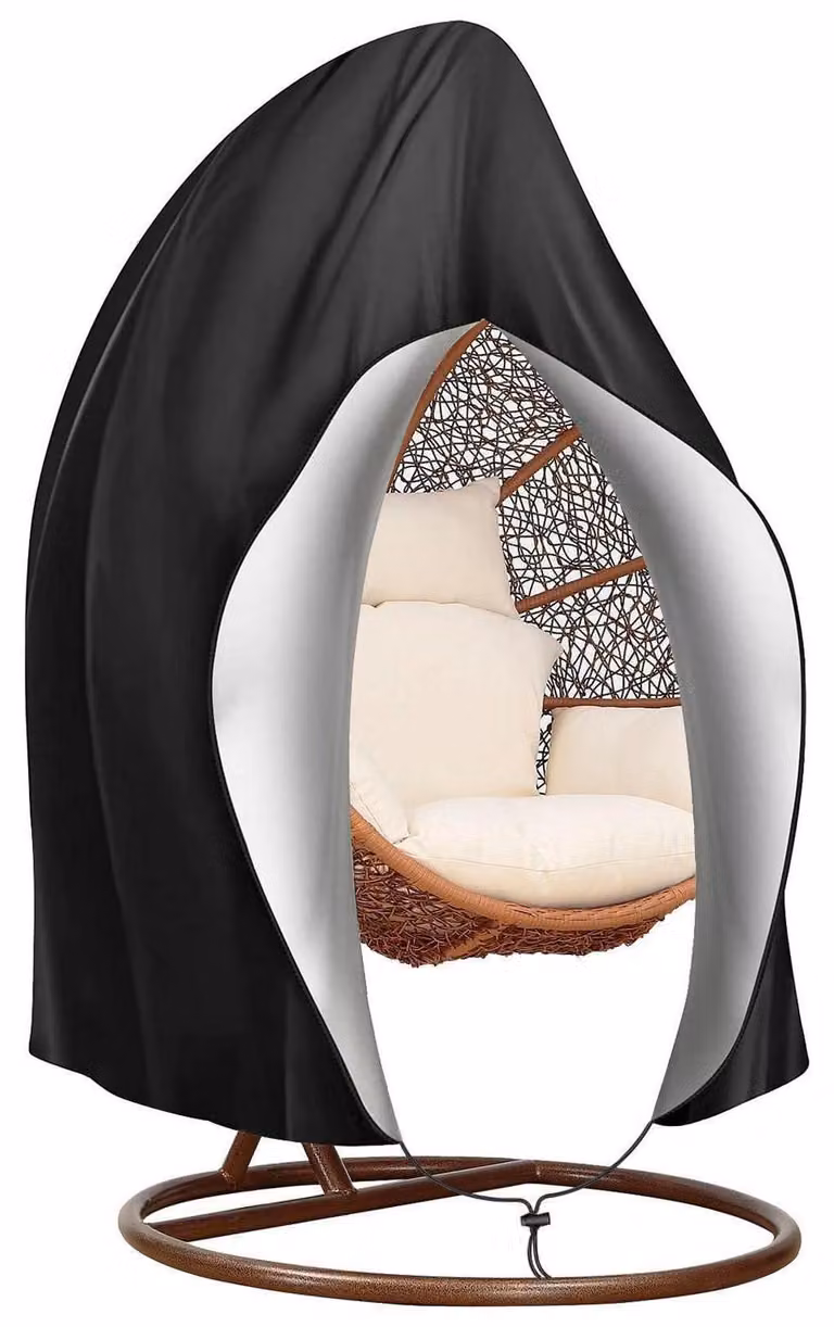 Copertura per sedia a dondolo, 190 x 115 cm, impermeabile, antivento, colore nero