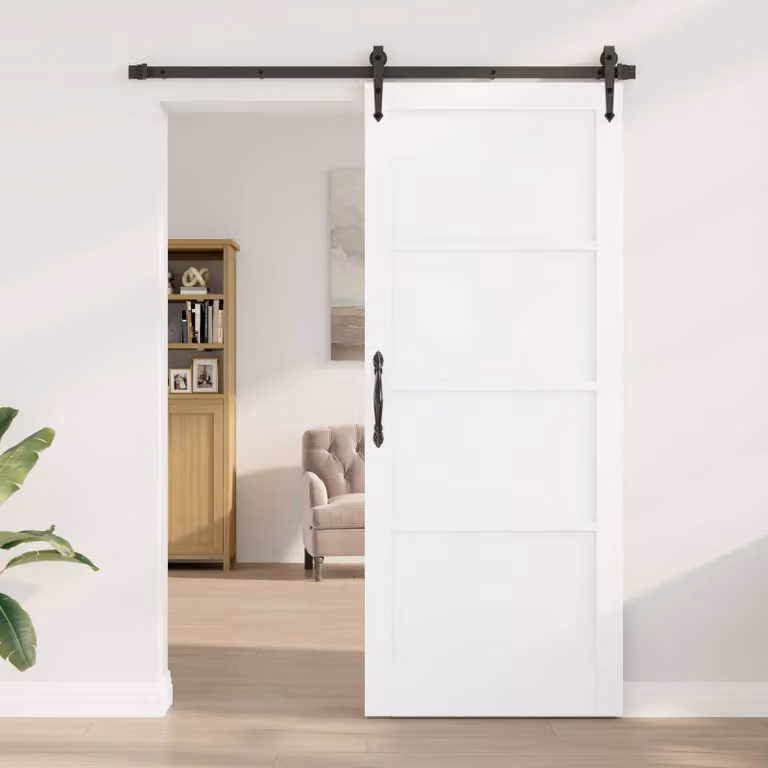 Porta interna scorrevole vidaXL in legno compensato bianco stile rustico L: 86 cm, H: 211 cm