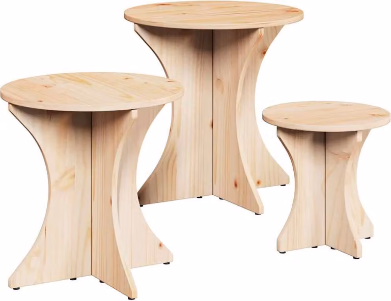 Tavolino da salotto 3 pcs Naturale