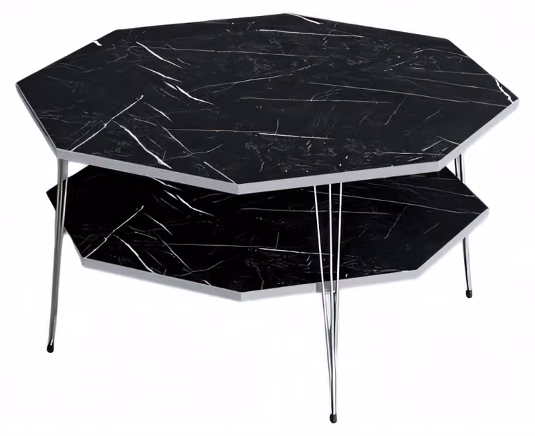 Schwarzer Holz Couchtisch modern eleganter Wohnzimmertisch