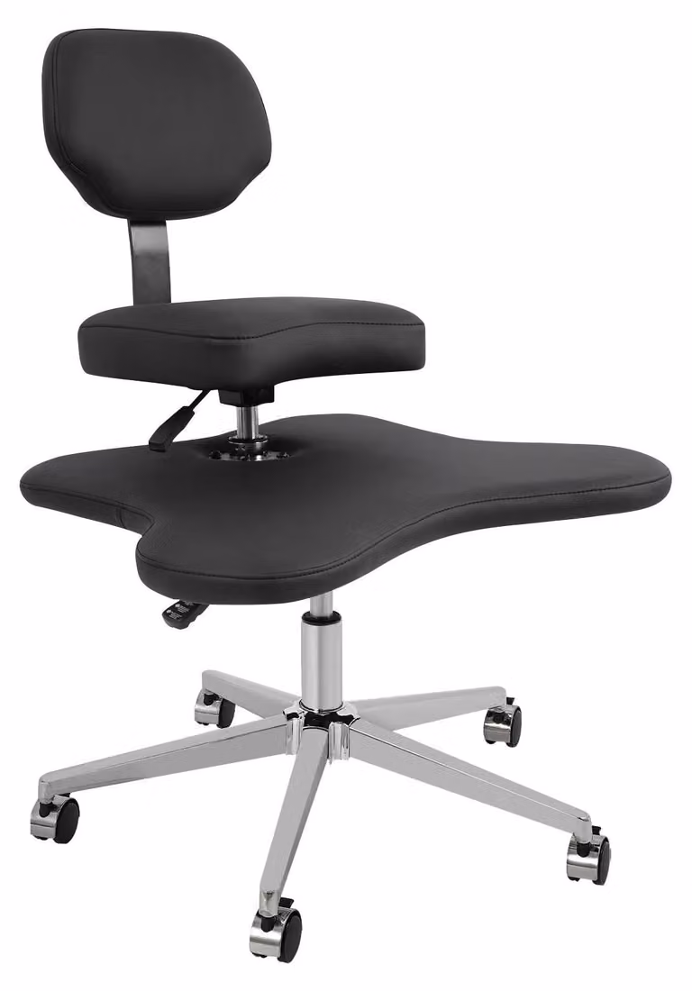Sedia per sedersi a gambe incrociate - Sedia da ufficio e da meditazione con rotelle - Seduta Criss Cross - Per studi di yoga e uffici - Nera