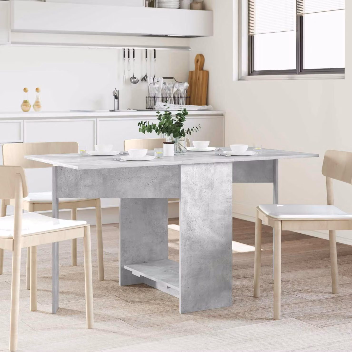 vidaXL Tavolo da Pranzo Rettangolare Estensibile in Legno Ingegnerizzato Grigio L: 138 cm, P: 70 cm, H: 73,5 cm