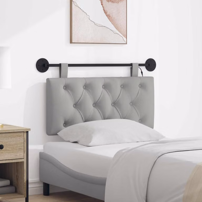 Testiera sospesa vidaXL in tessuto Grigio con illuminazione integrata