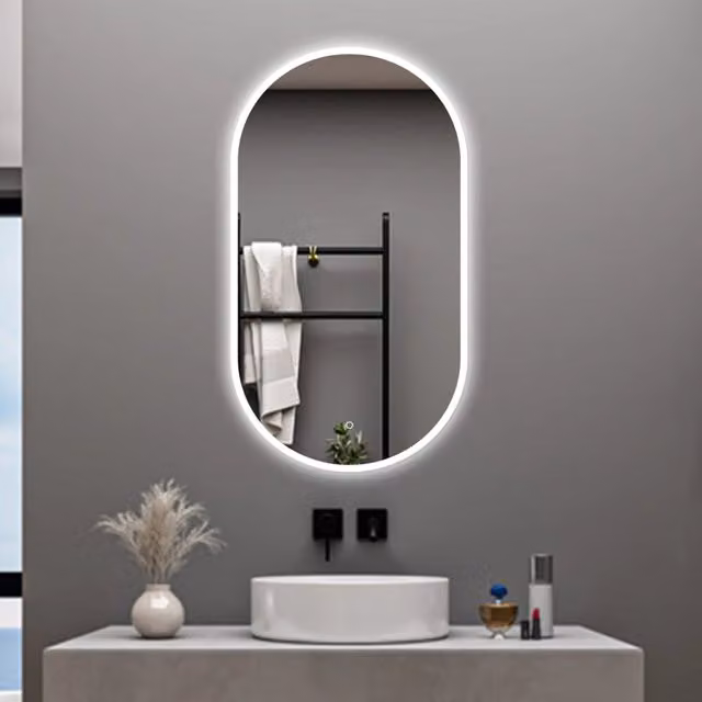 Specchio da bagno AICA ITALY rettangolare con luce LED dimmerabile, interruttore touch, funzione memoria e antiappannamento, L: 80 cm, H: 60 cm
