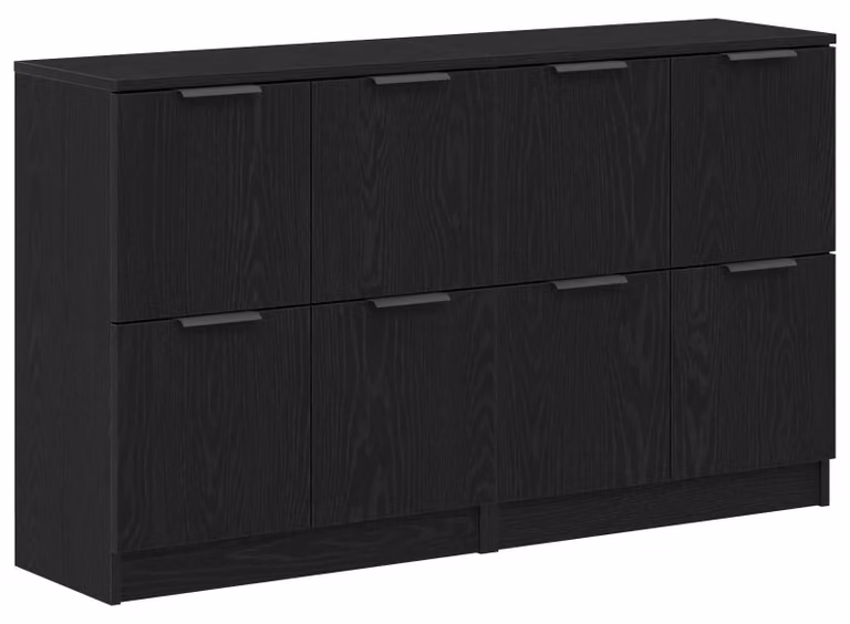 Credenza 2 pcs Rovere Nero 60 x 30 x 70 cm Legno multistrato